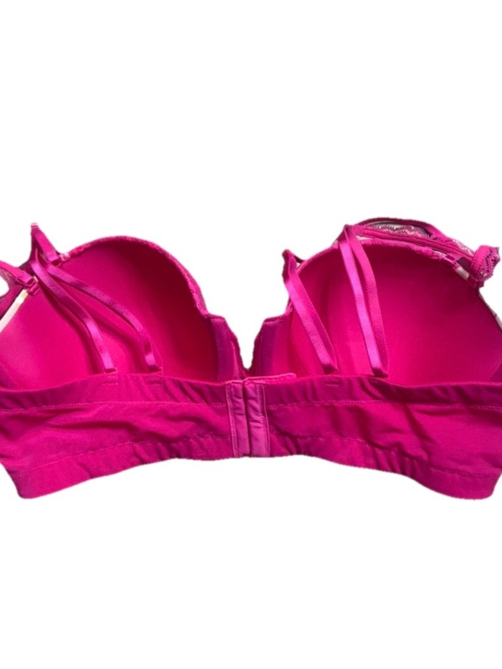 🩷Cacique Lane Bryant Strapless Balconette Bra Hot Pink 40D Luxe Lace Chic - Picture 5 of 7